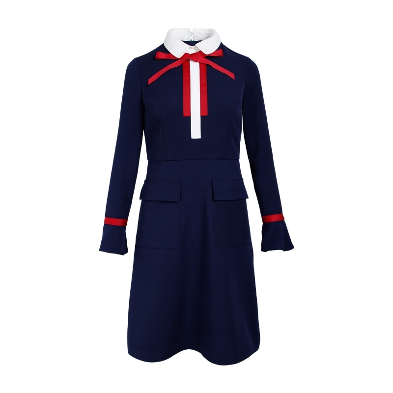 Bow Tie Doll Collar Temperament Light Cooked Dress