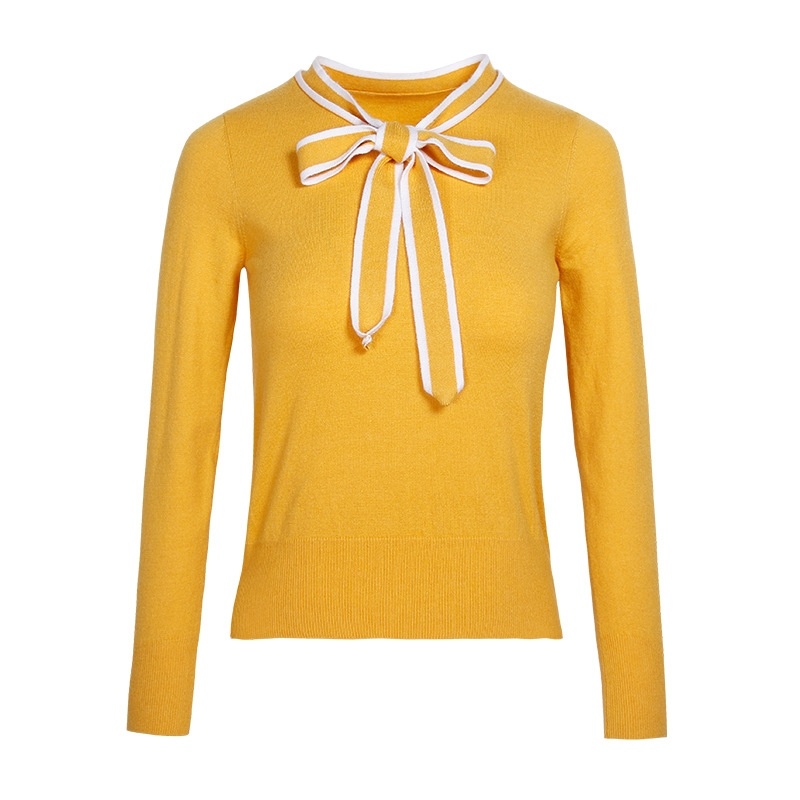 Treffer Color-Bogen-Knoten Lace Sleeve Absicherung Joker Pullover