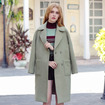 Korean Solid Color Lapel It Long Temperament Wool Coat