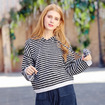 Casual Striped Hooded Sweater Wild Jersey Sweater