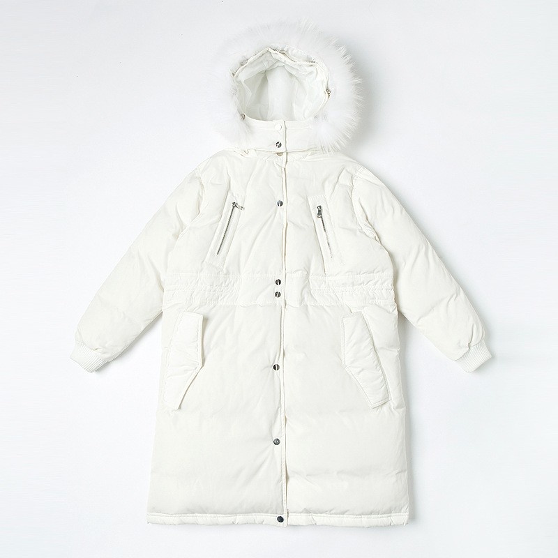 Simple Fashion Warm Waist In The Long Hair Down Jacket | VoguesUs