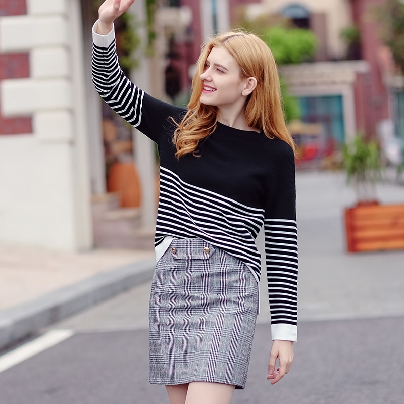 Zipper Splicing Lattice Was Thin And Woolen Woolen Skirts