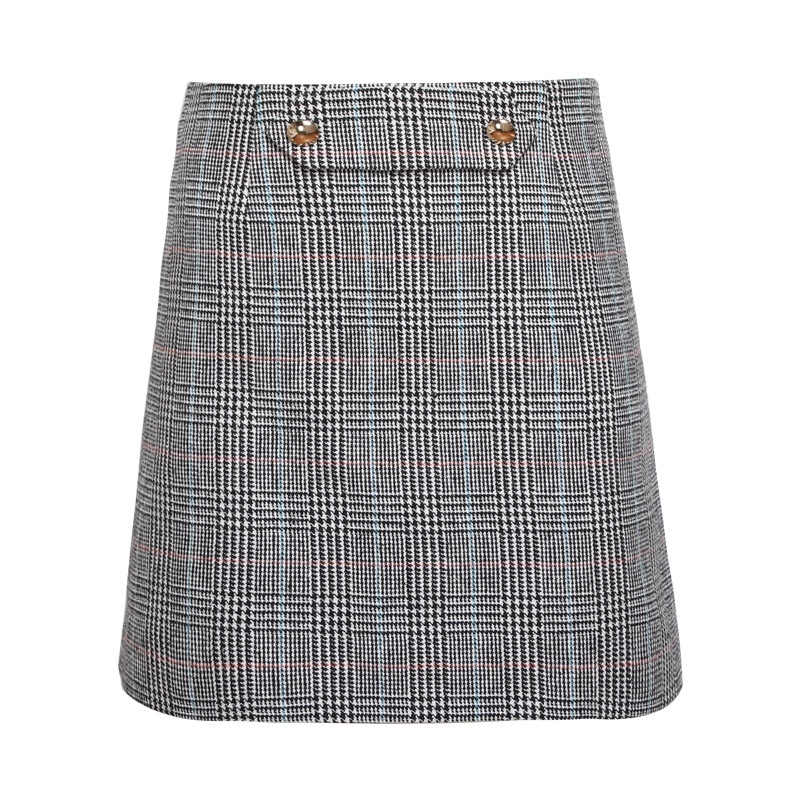 Zipper Splicing Lattice Was Thin And Woolen Woolen Skirts