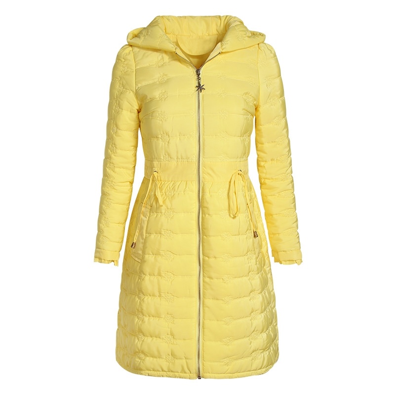 Couleur Unie À Capuche Long Paragraphe De Coton Casual Chaud Manteau De Coton