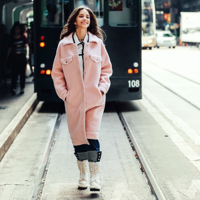 Fashion Loose Warm Solid Color Coat | VoguesUs