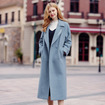 Solid Color Straight Thick Double-Breasted Cocoon Woolen Coat