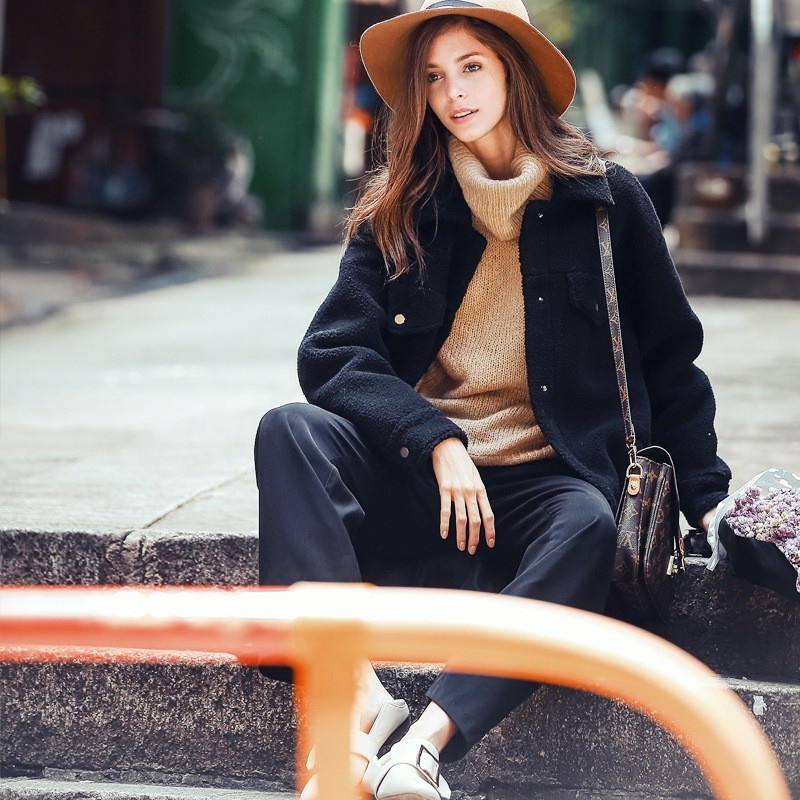 Fashion Loose Warm Solid Color Coat | VoguesUs