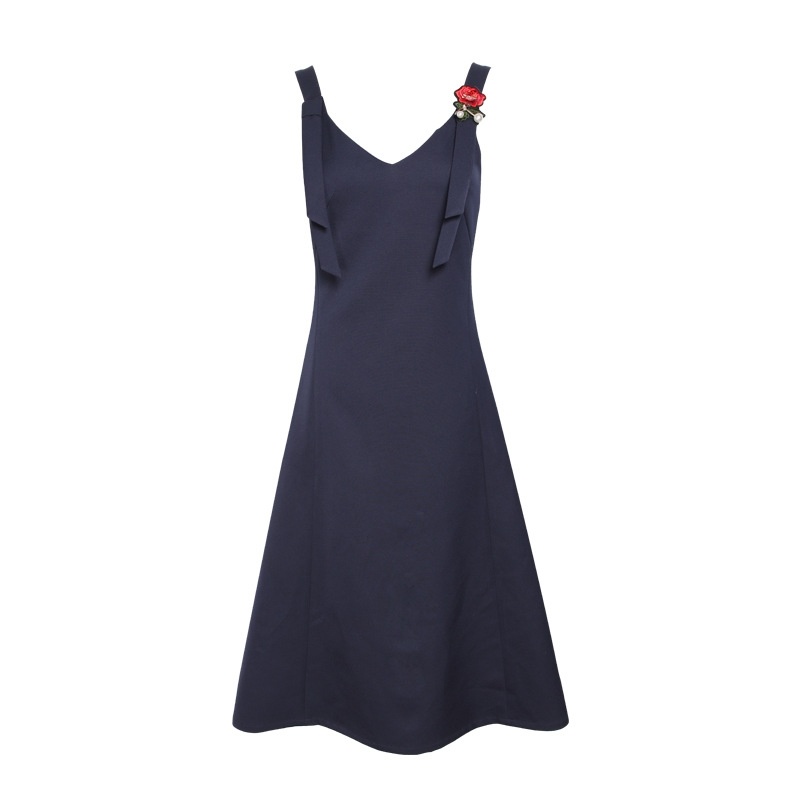 Zipper Stitching Strap Long Sleeveless Harness Dress