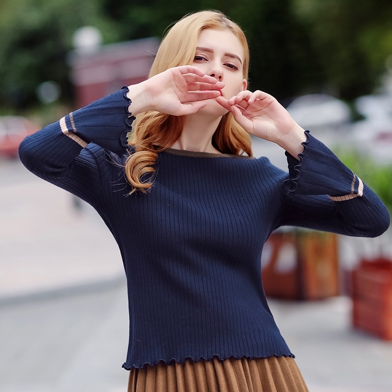 Tour De Cou Frappé La Couleur De La Mosaïque De La Couture Mesdames Pull