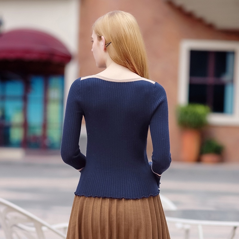 Tour De Cou Frappé La Couleur De La Mosaïque De La Couture Mesdames Pull
