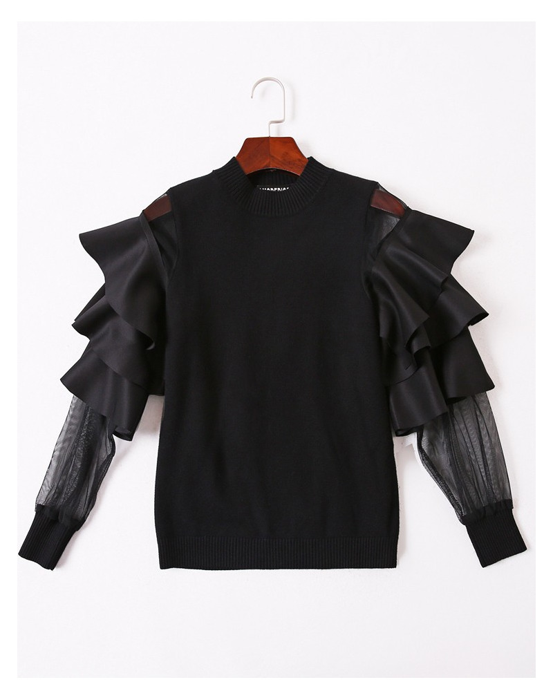 Mode Sexy Naht Lotus-Blatt-Rundhals-Pullover | VoguesUs