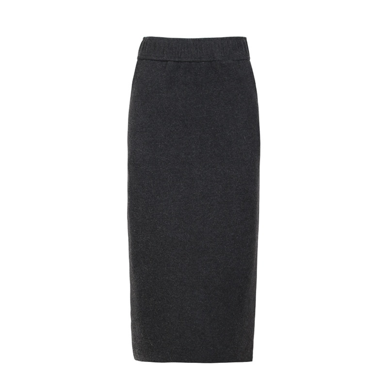 De Couleur Unie, Taille Élastique À La Taille Oblique Poche Sauvage Jupes Crayon