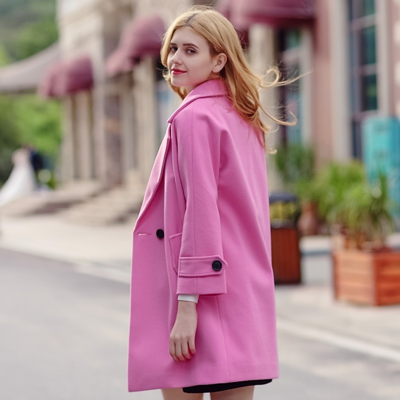 Solid Color Small Incense Warm Lapel Suit Wool Coat