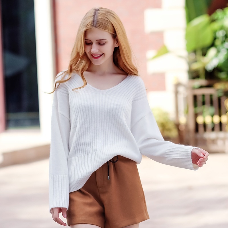 Pure Loose V Neck Was Thin Sweet Sweater Joker Sweater