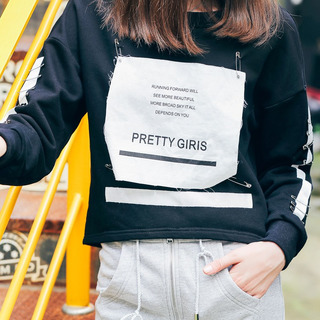 De Manga Larga De Salón Sudadera Con Las Chicas Guapas De La Carta De