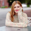 Round Neck Hedging Lantern Sleeve Sweet Joker Sweater
