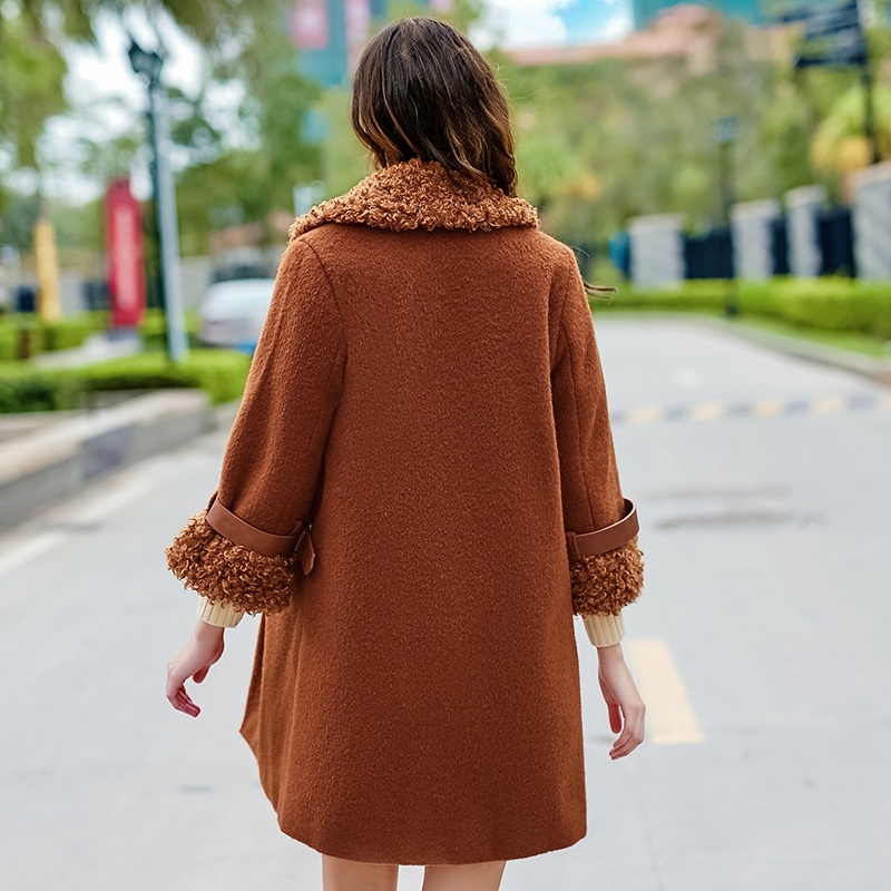 Unique À Poitrine Alba Cardigan Cravate Manteau En Laine Avec Poches À Rabat 
