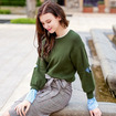 Round Collar Pullover Contrast Stitching Two Pieces Sweater