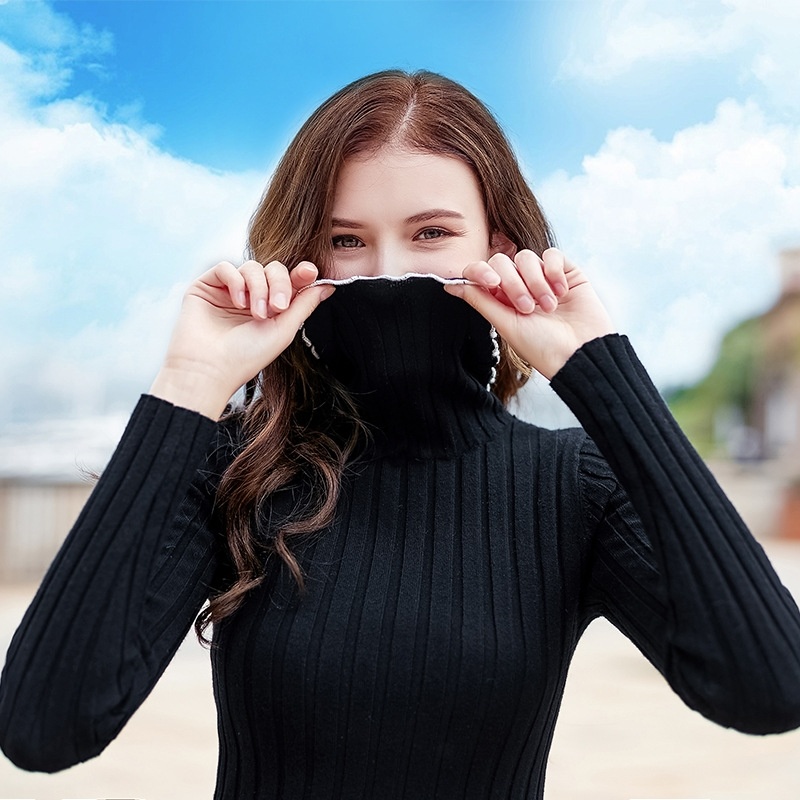 Ripp-Stehkragen, Warm, Schlank Pullover