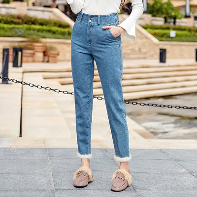 Invierno Sophie De La Alta Subida De Los Pantalones Vaqueros Con