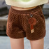 Elastische Taille Gerader Boden Warm Wilden Plüsch Shorts | VoguesUs