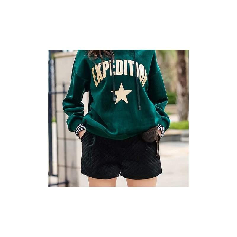 Elastische Taille Gerader Boden Warm Wilden Plüsch Shorts | VoguesUs