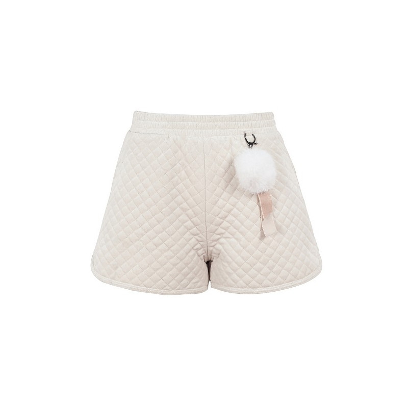 Elastic Waist Straight Bottom Warm Wild Plush Shorts | VoguesUs