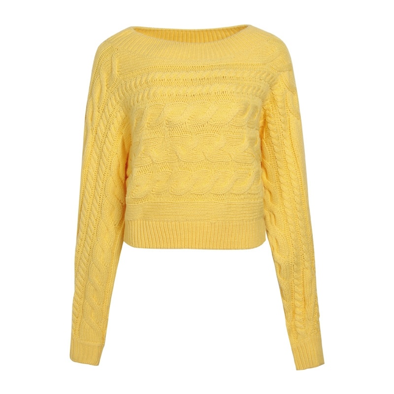 Stricken eine Chance Kragen aus Elastischem Ripp Langarm Winter Pullover
