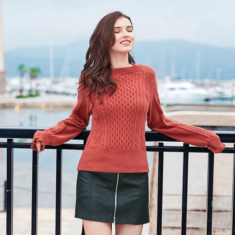 Tordu De Cannelle Chaud Creux Tricot Pull | VoguesUs
