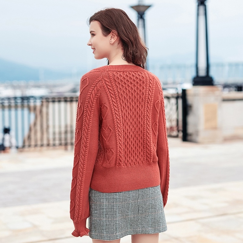 Tordu De Cannelle Chaud Creux Tricot Pull | VoguesUs