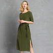 Percy Love Half Sleeve Round Neck Silk Midi Dress