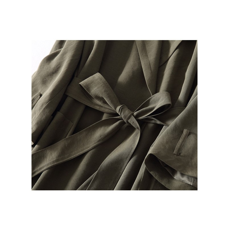 Große Abenteuer Revers Gürtel Langen Mantel Mit Oversized Tasche