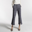 Check Nine Points Split High Waist Bell-Bottoms
