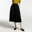 Neuanfang Stickerei Split-Black High Waisted Midi-Skirt