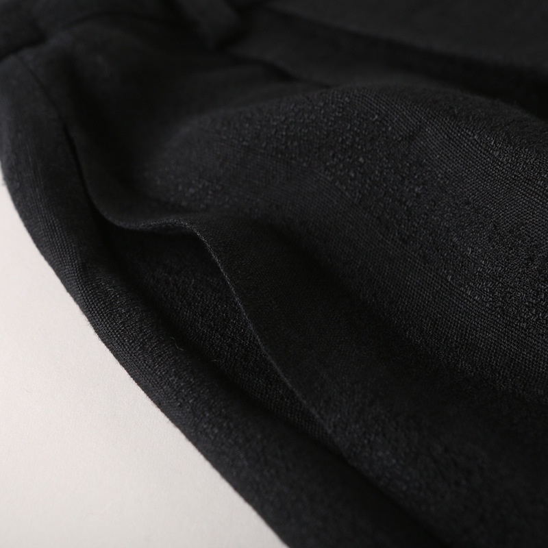 Embroidery Split Black High Waist Long Skirt