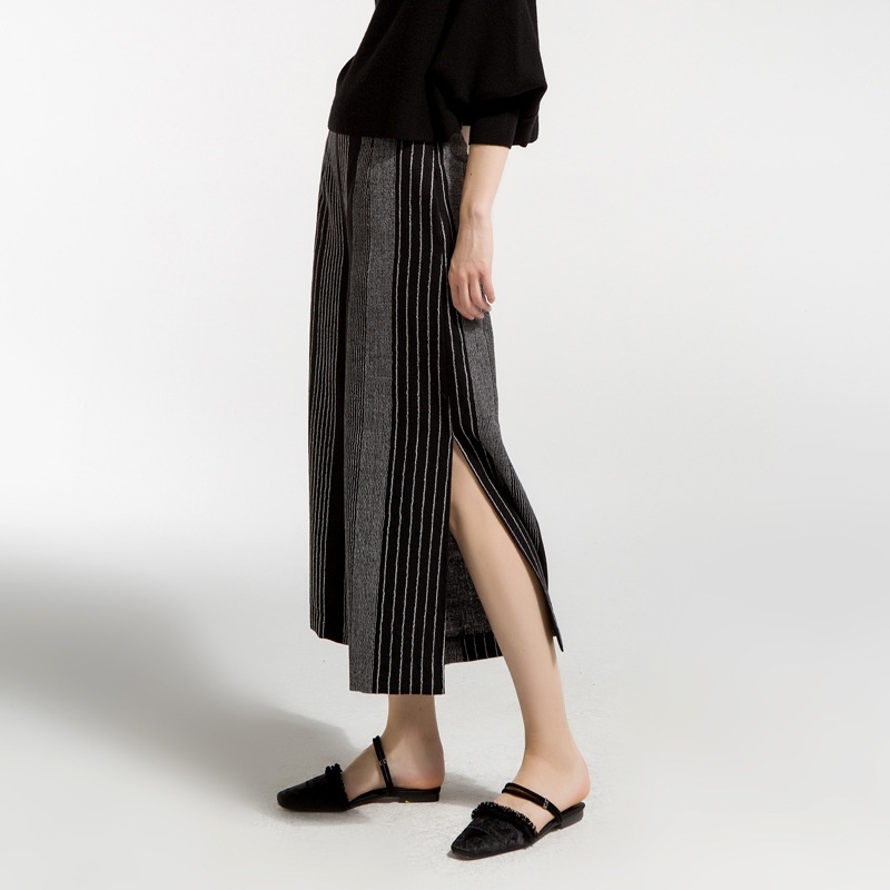Casual Neuf Bandes Droites Taille De Jambe Large Pantalon