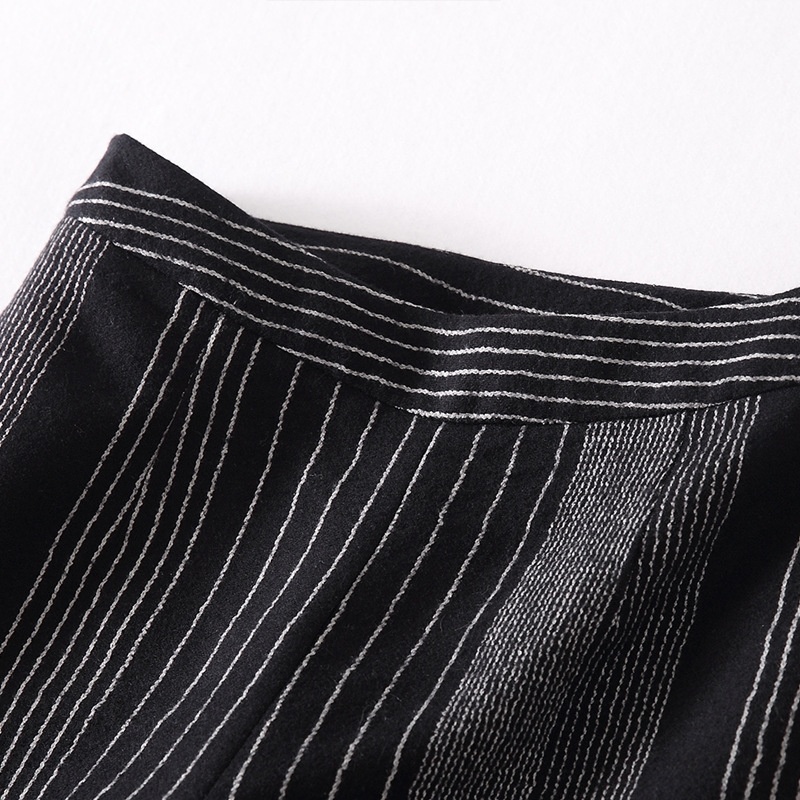 Casual Neuf Bandes Droites Taille De Jambe Large Pantalon