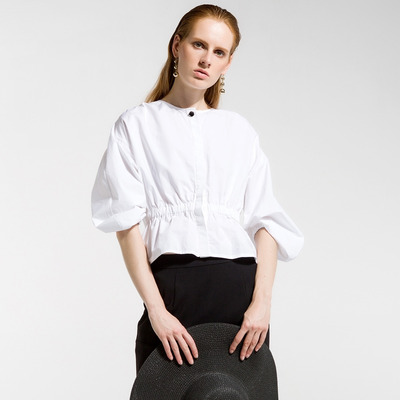 Sieben Punkte Lantern Sleeve Cardigan Cocoon-Shirt