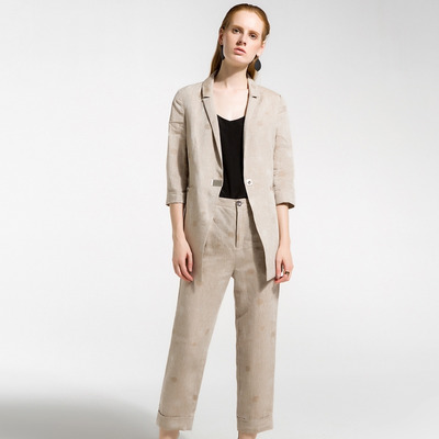 Flax Cotton Seventh Sleeve Suit Small Suit