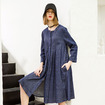 L'amour de Ma Vie, de la Mode Midi Robe en Coton Avec un Détail plissé