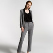 Black And White Grid Small Suit Straight Straight Trousers Suit