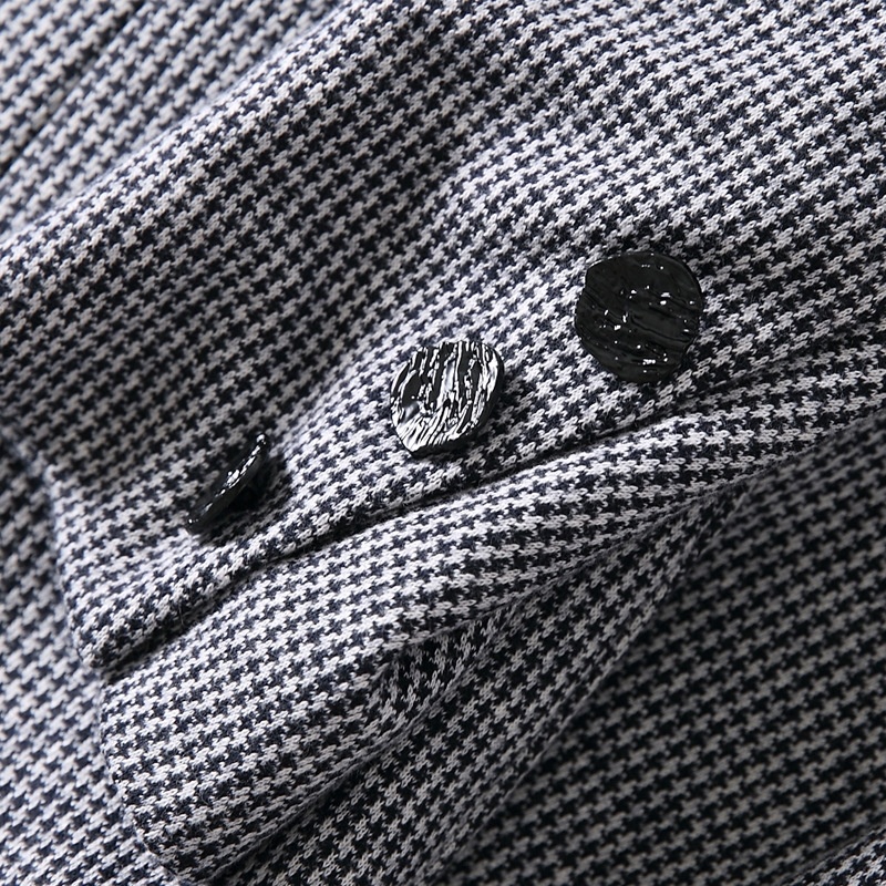Noir Et Blanc Grille Petit Costume De Droite Droite Pantalon De Costume