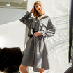 All Hail Black And White Stripe Bell Sleeve Shirt Dress
