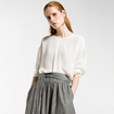 Style Simple Être Vrai Col V Blouse En Soie