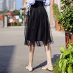 High-Waist Zipper Stitching Gauze Skirt Was Thin Skirt
