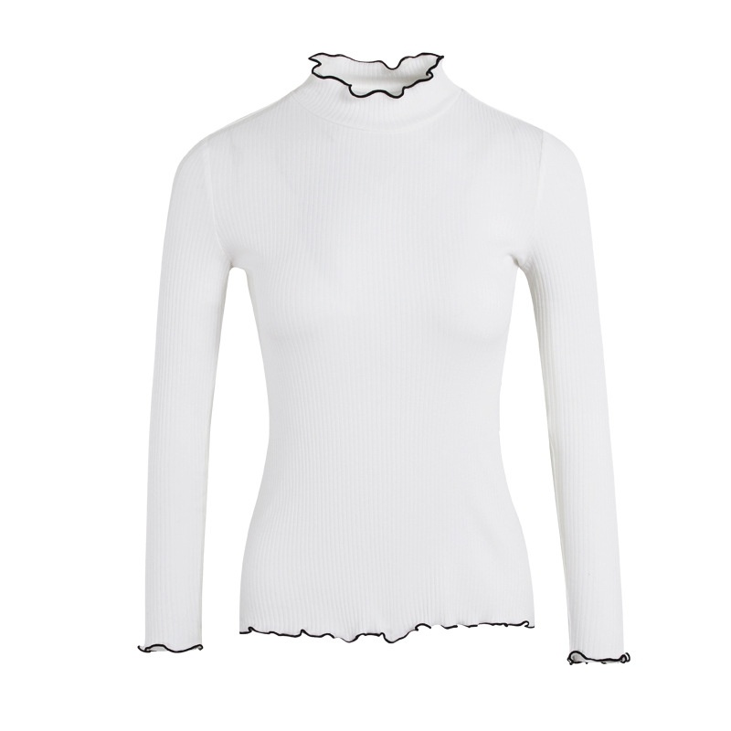 Hit Half-Color High Collar Nine-Point Ladies Joker Sweater