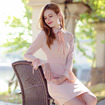 Solid Color Woven Speaker Sleeves Sweet Little Fresh a Word Dress