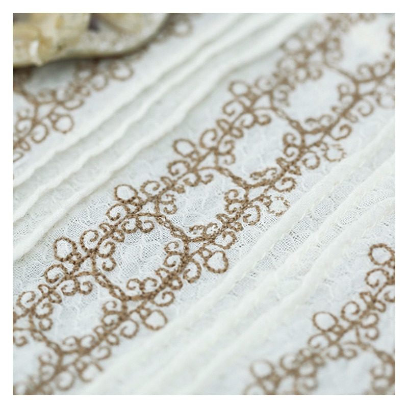 Vintage Embroidered Ruffled Long-Sleeved Shirt