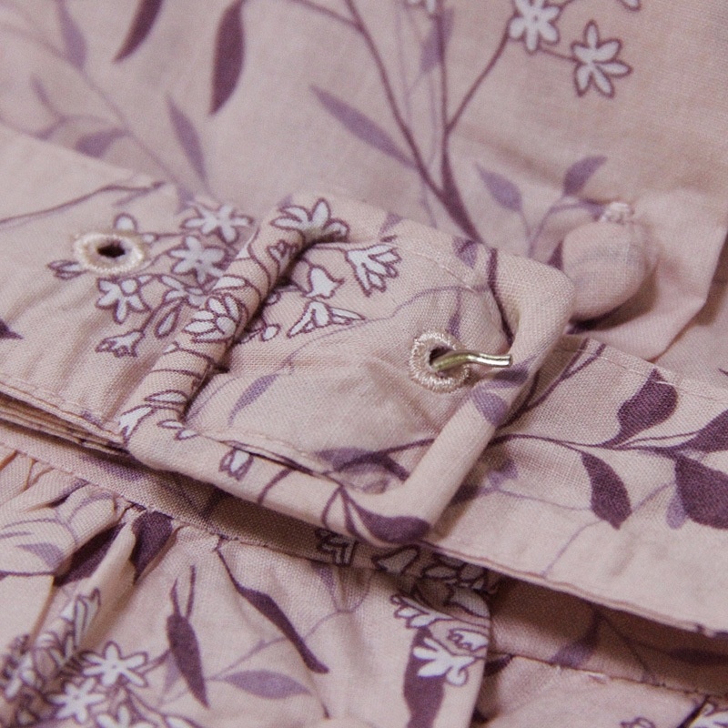 Retro Small Fresh Cotton Belt Printed Large Dress