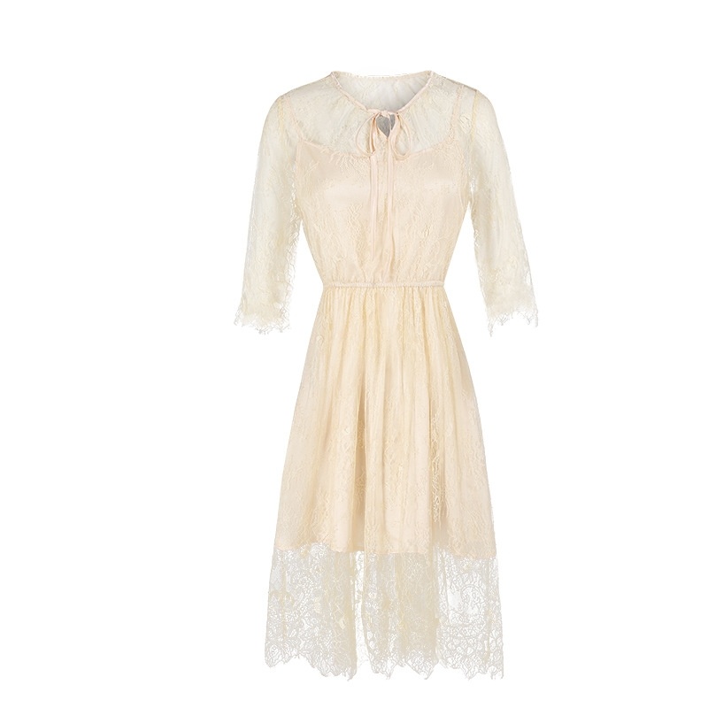Round Neck Lace Skirt Dress